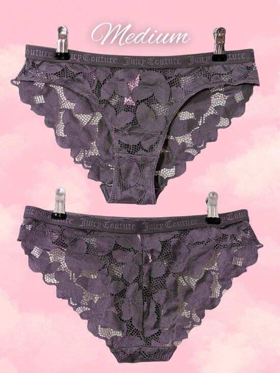 Juicy Couture Other - Juicy Couture Lace Cheeky Panty Medium Plum Floral Retired